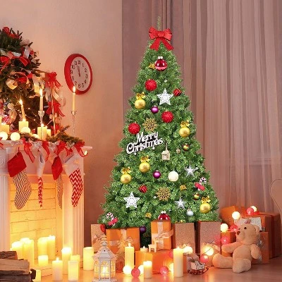 Tangkula Artificial Christmas Tree PVC Hinged Spruce Xmas Tree with Branch Tips 13 Tangkula Artificial Christmas Tree PVC Hinged Spruce Xmas Tree with Branch Tips - Image 11