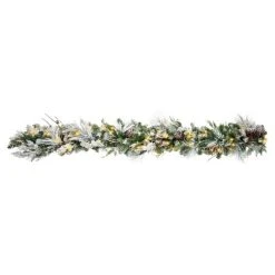 Haute Decor 6ft Pre-Lit LED Snowfall Creek Flocked Artificial Garland - Haute Décor -Northlight Christmas Store GUEST 690e645c 0c2d 496f 807d 38b57d22ab6f