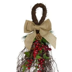 Northlight 24" Iced Berries and Burlap Artificial Christmas Twig Teardrop Swag -Northlight Christmas Store GUEST 69532a5e be1a 41de 9990 22762ac97a18