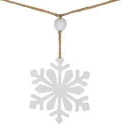 Northlight 4.75" Snowflake and Frosted Pine Christmas Garland with Wooden Beads - Unlit -Northlight Christmas Store GUEST 69c57d87 13f6 4ceb be39 f361cbbb1107