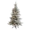 Nearly Natural 7’ Flocked West Virginia Spruce Prelit LED Artificial Christmas Tree