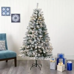 6ft Nearly Natural Pre-Lit LED Flocked Rock Springs Spruce Artificial Christmas Tree Clear Lights -Northlight Christmas Store GUEST 6ae85fa8 ad15 4849 ac4d 0838144fd3c2