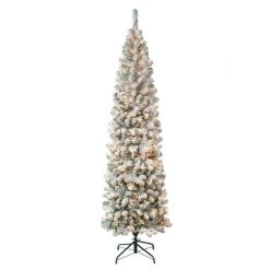 National Tree Company First Traditions Pre-Lit Pencil Slim Flocked Acacia Hinged Artificial Christmas Tree Clear Lights -Northlight Christmas Store GUEST 6b2684c0 d532 46a4 b132 67d80c23ecf8