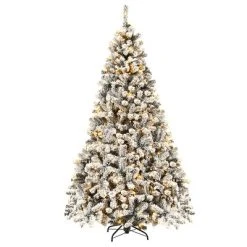 Costway 6ft/7.5ft/9ft Pre-Lit Premium Snow Flocked Hinged Artificial Christmas Tree with 250 Lights/450 Light/550 Lights -Northlight Christmas Store GUEST 6b6dafc5 2d53 4e8e 9740 80b9b4da3e21