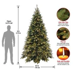 National Tree Company 9 ft Pre-Lit Artificial Medium Christmas Tree, Green, Tiffany Fir, White Lights, Includes Stand -Northlight Christmas Store GUEST 6b82476d 7e03 4c1a 8b2e 0623d527ec4f