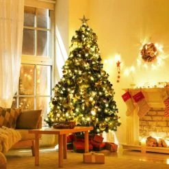 Tangkula Lush Artificial Christmas Tree 7.5ft Pre-Lit Xmas Hinged Tree W/ 250 Replaceable LED Lights 18 Tangkula Lush Artificial Christmas Tree 7.5ft Pre-Lit Xmas Hinged Tree W/ 250 Replaceable LED Lights -Northlight Christmas Store GUEST 6ba16b78 22d3 4d69 9cf4 ffcfbe95d56b