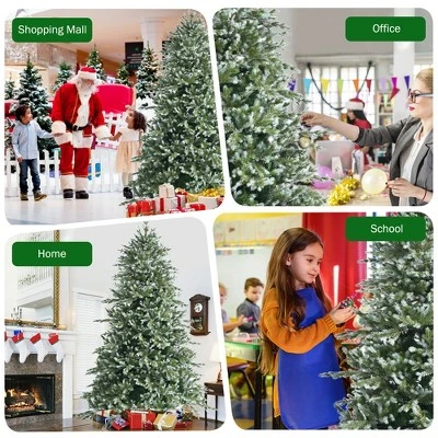 Costway 8ft Hinged Artificial Christmas Spruce Tree w/ 1658 Mixed PE & PVC Tips 6 Costway 8ft Hinged Artificial Christmas Spruce Tree w/ 1658 Mixed PE & PVC Tips - Image 4