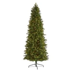 Nearly Natural 9’ Slim West Virginia Mountain Pine Prelit Artificial Christmas Tree
