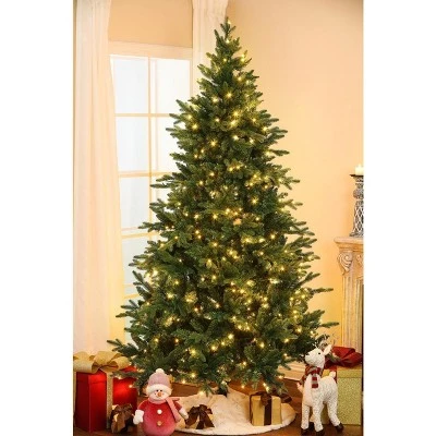 LuxenHome 7ft Pre-Lit LED Artificial Full Fir Christmas Tree 4 LuxenHome 7ft Pre-Lit LED Artificial Full Fir Christmas Tree - Image 2