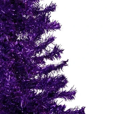 Northlight 4' Purple Artificial Tinsel Christmas Tree, Unlit 3 Northlight 4' Purple Artificial Tinsel Christmas Tree, Unlit