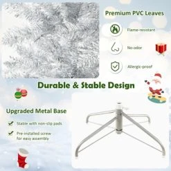 Tangkula 6/7 FT Pre-lit Artificial Christmas Tree Hinged Xmas Pencil Tree with 790/1030 Branch Tips 300/400 Warm White LED Lights -Northlight Christmas Store GUEST 6e7306b2 d16f 4f9f a9b8 db56b3afe22f
