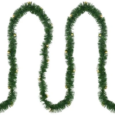 Northlight 18' x 3" Pre-Lit Pine Artificial Christmas Garland, Warm White LED Lights 4 Northlight 18' x 3" Pre-Lit Pine Artificial Christmas Garland, Warm White LED Lights - Image 2