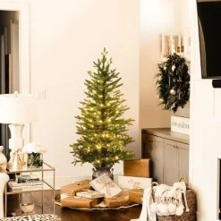 LuxenHome 4ft Pre-Lit LED Artificial Fir Christmas Tree with Silver Metal Pot -Northlight Christmas Store GUEST 6fc1ddc4 e07e 47e3 8dbb ca2bc74ca6ac