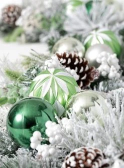 Sullivans 6' Pine & Ornament Artificial Garland 72"L Gren