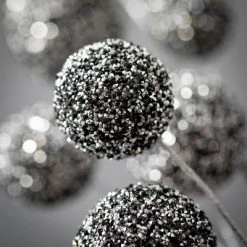 28.5"H Sullivans Glittered Ball Spray; Black
