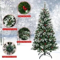 Tangkula Unlit Snow Flocked Artificial Christmas Tree Hinged Pine Decoration Tree 21 Tangkula Unlit Snow Flocked Artificial Christmas Tree Hinged Pine Decoration Tree -Northlight Christmas Store GUEST 7073370c d5c7 4f1f 927c 6eebccf0834d
