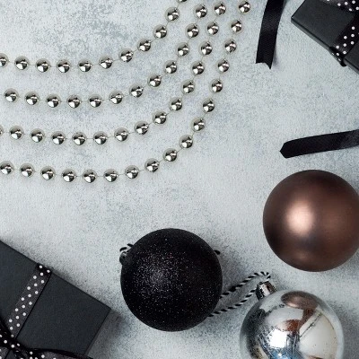 Northlight 33' Shiny Silver Round Beaded Christmas Garland - Unlit 4 Northlight 33' Shiny Silver Round Beaded Christmas Garland - Unlit - Image 2