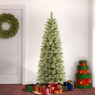 National Tree Company First Traditions Unlit Slim Arcadia Cashmere Pine Hinged Artificial Christmas Tree 3 National Tree Company First Traditions Unlit Slim Arcadia Cashmere Pine Hinged Artificial Christmas Tree