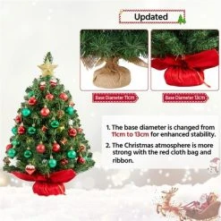Yaheetech Tabletop Christmas Tree Mini Artificial Christmas Tree with Cement Base, Green -Northlight Christmas Store GUEST 72e552ae 5e0b 4ba9 8cbf f6aed1c4b267