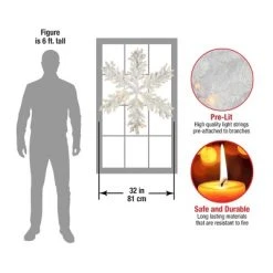 National Tree Company 32" White Iridescent Tinsel Snowflake with Battery Operated Warm White LED Lights -Northlight Christmas Store GUEST 72f8e06e c53e 4309 aef9 04b08a4e7f7e