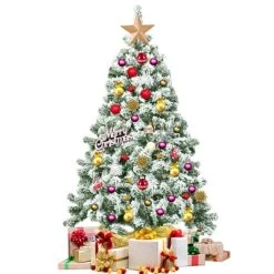 Tangkula Artificial Hinged Christmas Pines Tree Snow Flocked Decoration Tree -Northlight Christmas Store GUEST 730346a5 2d6b 4ab8 b1b4 1a7f2af8e98a