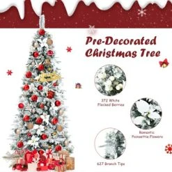 Tangkula 7FTSlim Pencil Tree Hinged Artificial Christmas Tree W/627 Branches Tips -Northlight Christmas Store GUEST 7397bb6e c30c 458b 99b5 4ea53d89e6d4