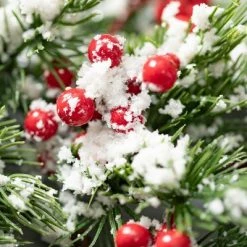 Sullivans Artificial Snowy Pine Berry Stem Multicolor 23"H