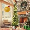 Tangkula 9'Artificial Slim Christmas Tree Pencil Shape Home Holiday Decor Green