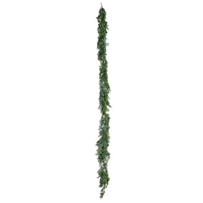 Vickerman 73" Green Stovall Cedar Pine Artificial Christmas Garland, Unlit 3 Vickerman 73" Green Stovall Cedar Pine Artificial Christmas Garland, Unlit