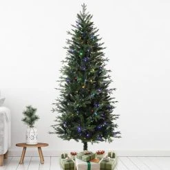 Haute Decor Haute Décor 6.5' Pre-Lit LED Slim Ashville Fir Artificial Christmas Tree Multicolor Lights -Northlight Christmas Store GUEST 75d817de 6b2f 48e2 8275 089fcfeb2461