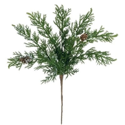 Sullivans Artificial Cypress with Snow Pick 10"H Green 3 Sullivans Artificial Cypress with Snow Pick 10"H Green