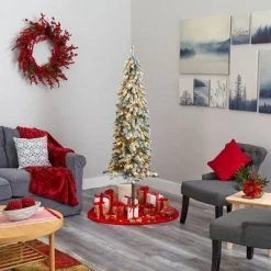 6ft Nearly Natural Pre-Lit Flocked Alpine Artificial Christmas Tree Clear Lights -Northlight Christmas Store GUEST 77579230 a1e8 41fc bee7 465b16713e76