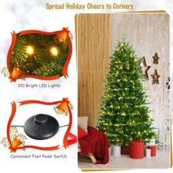 Tangkula Realistic Pre-Lit Christmas Tree 6FT Hinged Artificial Pine Tree W/ 310 LED Lights & 1664 New Tips -Northlight Christmas Store GUEST 775c3c0c 8f0f 4e96 9902 59657140b475