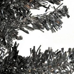 National Tree Company 3ft National Christmas Tree Company Black Tinsel Artificial Christmas Tree with Plastic Stand