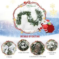 Costway Snow Flocked Christmas Cypress Garland Wedding Party Decor w/280 PE Tips -Northlight Christmas Store GUEST 780bc217 d6b9 4a63 aa89 e07bdf346e1d