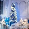 Tangkula 6FT Blue Tinsel Artificial Pencil Christmas Tree w/ Sturdy Metal Stand Seasonal Holiday Decoration for Home, Party -Northlight Christmas Store GUEST 782bc9ec 9985 4bd4 92d1 9c968c17356d