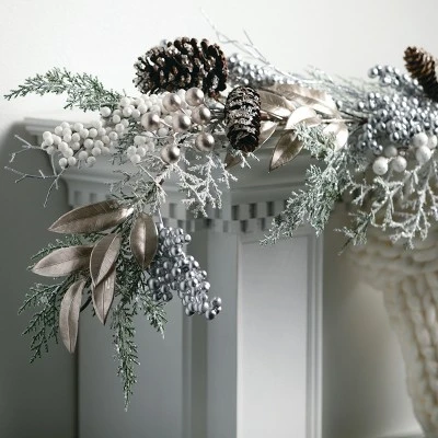 5'L Sullivans Frosted Berry Garland, Multicolored Christmas Garland 4 5'L Sullivans Frosted Berry Garland, Multicolored Christmas Garland - Image 2