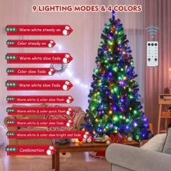 Costway 8ft Pre-lit Hinged Christmas Tree with Remote Control & 9 Lighting Modes -Northlight Christmas Store GUEST 78e9835f 4ebd 4f40 90a6 2a7505bd9989