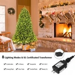 Tangkula 5'Artificial Green PVC Christmas Fir Tree w/ Metal Stand and 450 LED Lights -Northlight Christmas Store GUEST 797e511c 827e 4b48 864b fcb21c52128d