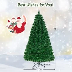 Tangkula 6' Pre-Lit Optical Fiber Artificial Christmas Tree w/ Multicolor LED Lights & Stand -Northlight Christmas Store GUEST 7a5683af 0e6a 4fa0 91c1 22d55f44539b
