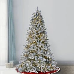 National Tree Company 6.5' Pre-Lit Iceland Fir Hinged Artificial Christmas Tree Clear