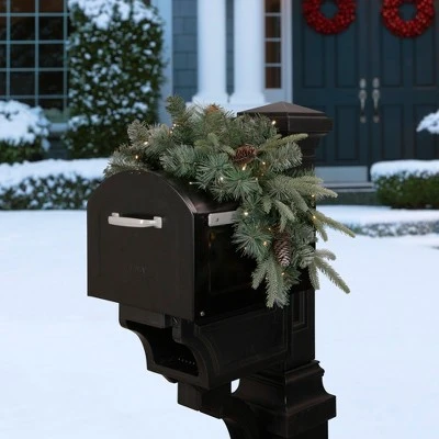 Northlight 36" Pre-lit Pine Cone and Artificial Mixed Pine Christmas Mailbox Swag 3 Northlight 36" Pre-lit Pine Cone and Artificial Mixed Pine Christmas Mailbox Swag