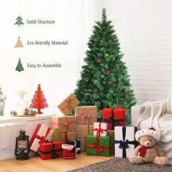 Costway 6ft Pre-lit Hinged Artificial Christmas Tree w/ Pine Cones & Red Berries -Northlight Christmas Store GUEST 7afa75af b3e3 4ab8 8841 165223ca9d96