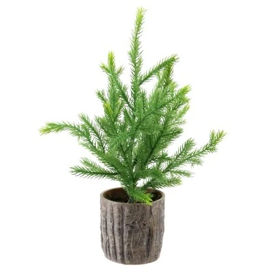 Northlight 1' Unlit Artificial Christmas Tree Pine In Faux Wooden Pot 3 Northlight 1' Unlit Artificial Christmas Tree Pine In Faux Wooden Pot