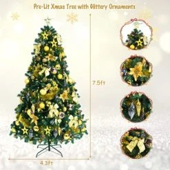 Tangkula Lush Artificial Christmas Tree 7.5ft Pre-Lit Xmas Hinged Tree W/ 250 Replaceable LED Lights 19 Tangkula Lush Artificial Christmas Tree 7.5ft Pre-Lit Xmas Hinged Tree W/ 250 Replaceable LED Lights -Northlight Christmas Store GUEST 7b65e5e5 2f8a 4a7a b3ac 84e76a703d13