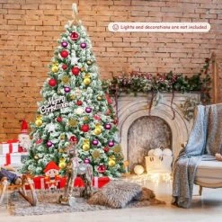 Tangkula Artificial Hinged Christmas Pines Tree Snow Flocked Decoration Tree -Northlight Christmas Store GUEST 7bb4adfb af38 4418 8852 768a971a16c1