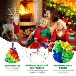 Costway 7FT Artificial Hinged Colorful Rainbow Full Fir Christmas Tree with 1213 Tips -Northlight Christmas Store GUEST 7c216011 1c71 4b00 9fe8 f9e09fd283c3
