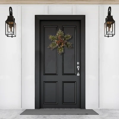 National Tree Company Pre-Lit Artificial Christmas Star Wreath, Green, Glittery Bristle Pine, White Lights with Pine Cones, Frosted Branches,14 Inches 3 National Tree Company Pre-Lit Artificial Christmas Star Wreath, Green, Glittery Bristle Pine, White Lights with Pine Cones, Frosted Branches,14 Inches