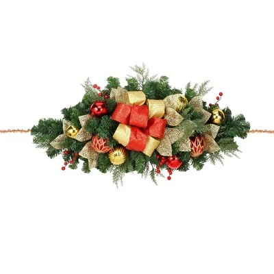 Haute Decor Haute Décor 36" Battery Operated Pre-Lit Madison Artificial Pine Christmas Mailbox Swag Green with White Lights 3 Haute Decor Haute Décor 36" Battery Operated Pre-Lit Madison Artificial Pine Christmas Mailbox Swag Green with White Lights