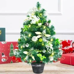 Tangkula 2ft Pre-lit Tabletop Christmas Tree Mini Artificial Evergreen Christmas Tree with Timer & Rich Ornaments -Northlight Christmas Store GUEST 7e03a7a1 ae6f 4673 8c83 9fa043fcffd1